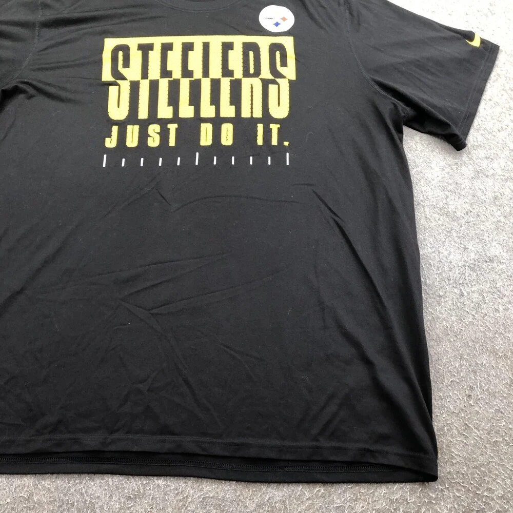 Pittsburgh Steelers Shirt Mens 3XL Black NFL Football Nike Dri Fit Just Do It